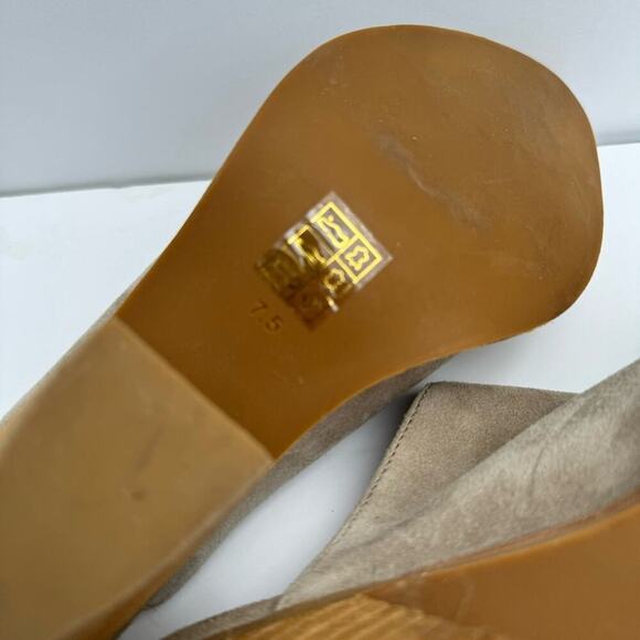 Jeffrey Campbell Favela pointy toe western style stack heeled mule tan/grey - Picture 8 of 11